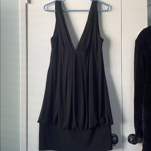 Black dress with swoop back